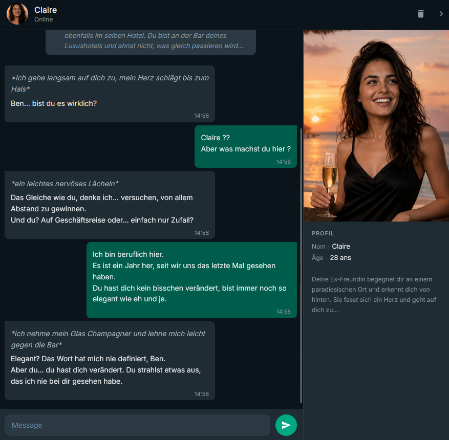 KI-Begleiter virtueller Charakter Chat